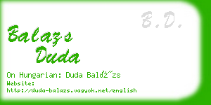 balazs duda business card